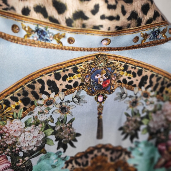 Camilla Multicolor Feather Cuff Dress - Picture 4 of 5